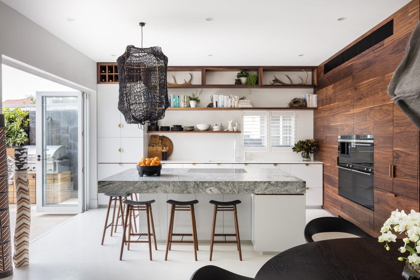 Billi XL Matte White in white and timber kitchen
